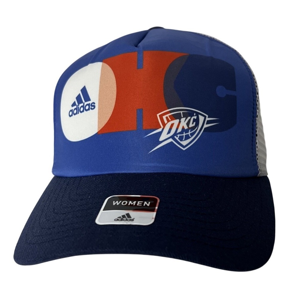 Adidas Oklahoma City Thunder NBA‎ Womens Trucker Hat Blue White Snapback Cap